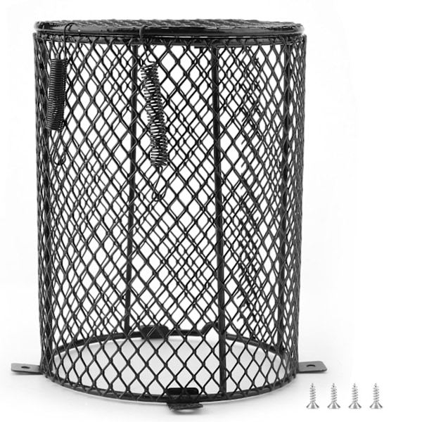 Krybdyr Anti-skoldningslampe Netdæksel Dag Nat Keramisk Pære Varmelampeskærm (Cylinder)