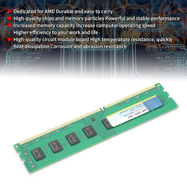 Xiede skrivebordsminnemodul DDR3 2GB 1600Mhz PC3‑12800 1.5V for AMD 3. generasjon