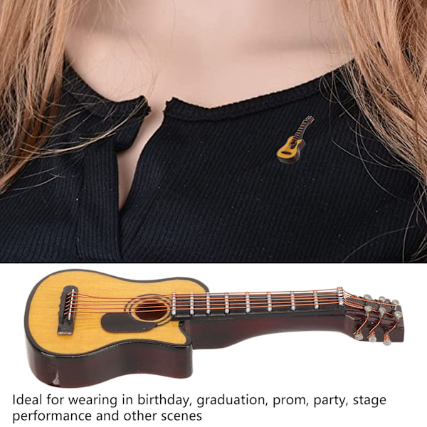 Gitarr Brosch Livslik Fashionabel Harts Miniatyr Musikinstrument Slipstift för Musik Utexaminerade Älskare