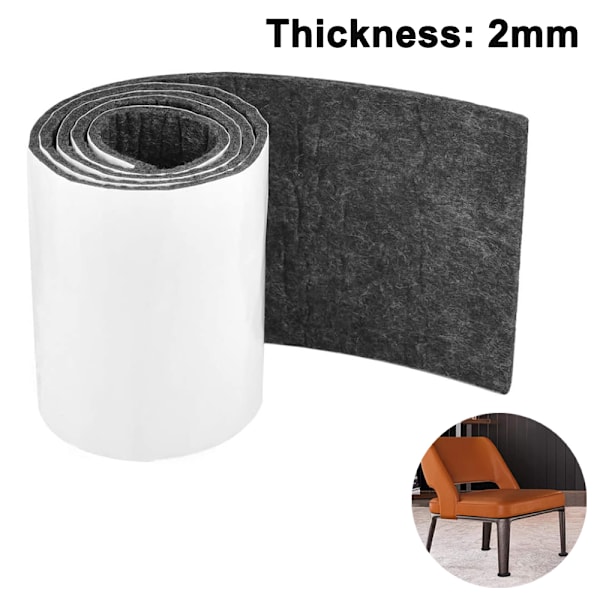 10 * 100cm Felt Tape Self-adhesive, Cut To Size DIY Felt Gliders Floor Gliders Floor Protection for Laminate Tiles Stairs Furniture Parquet