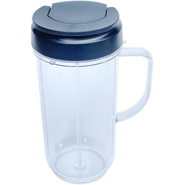 Magic Bullet Blender Muggar Uppgradering, 2-Pack 650ml Rostfritt Stål & Livsmedelsgodkänd PP To-Go Lock Muggar, Portabel Design för Enkla Smoothies