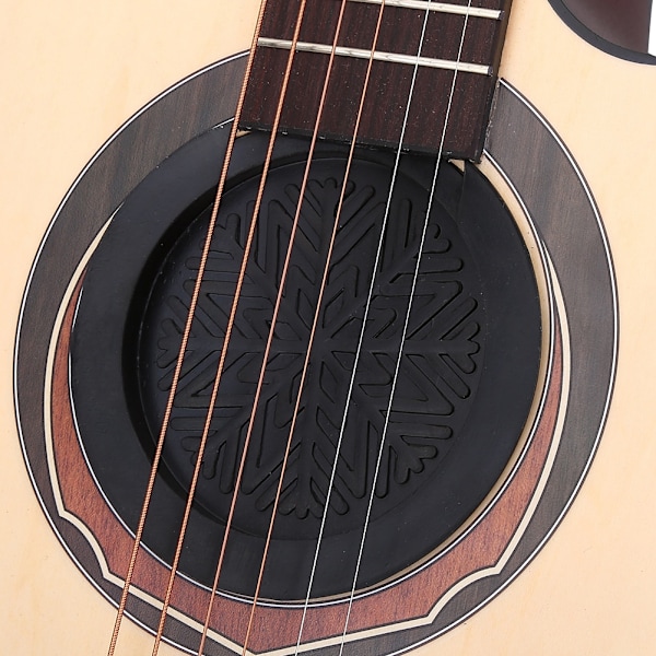 Svart gummigitarr ljudhålsskydd block för akustisk klassisk gitarr 38''/39''