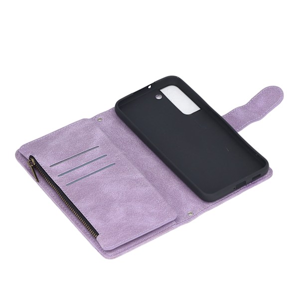 Plånboksfodral i PU med dragkedja och magnetisk stängning för Galaxy S22 Plus