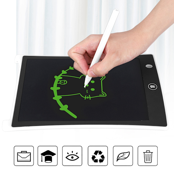 8,5-tums LCD-skärm Handskrift E-Writing Board Writing Business Drawing Tablet Memo White