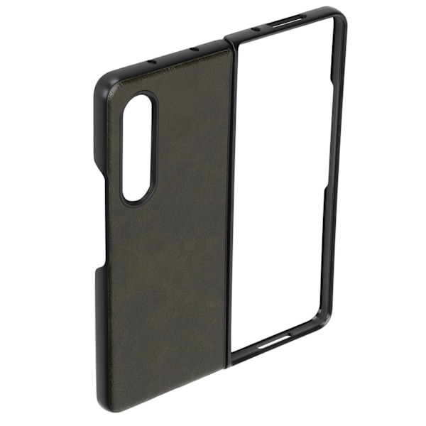 Business Läder Mönster Telefonfodral Stötsäkert Telefonskal för Samsung Galaxy Z Fold 3 armégrön