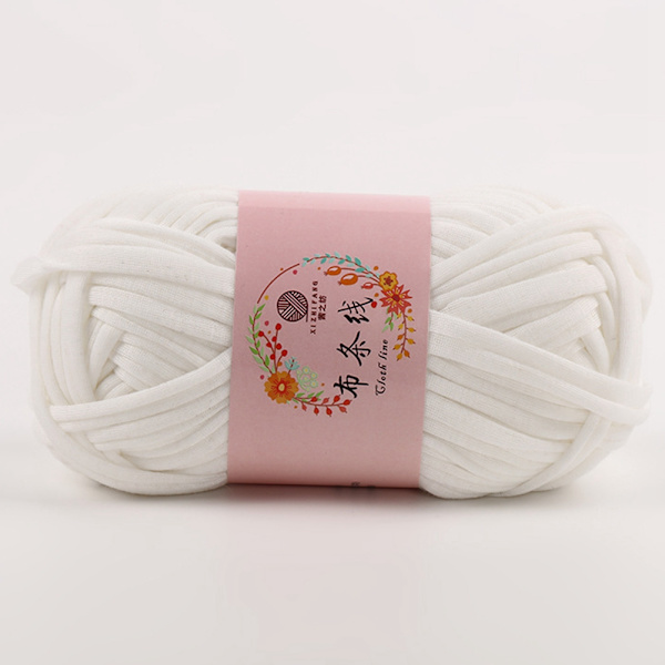 DIY Hand Craft Weaving Solid Color Bag Handbag Carpet Soft Knitting Yarn (Vit)