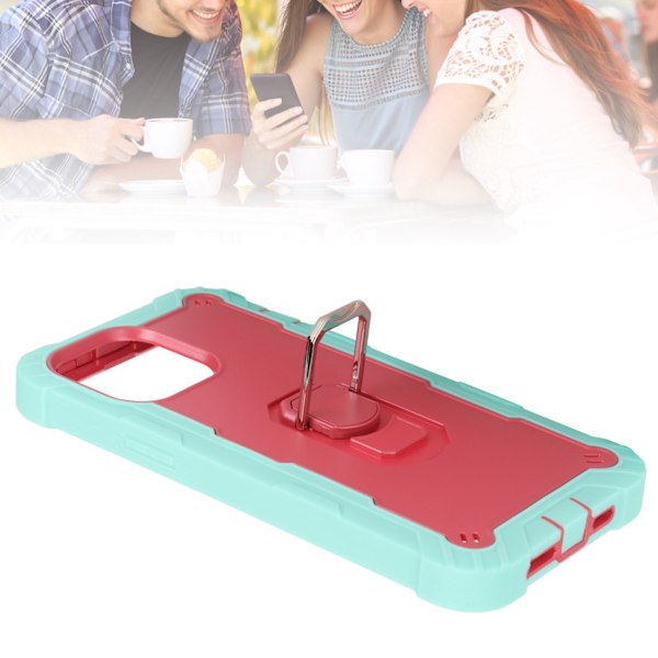 Reptålig pansarskydd med stativ för iPhone 13 Pro Max mobiltelefoner Armor Protect Case (grön pulver)