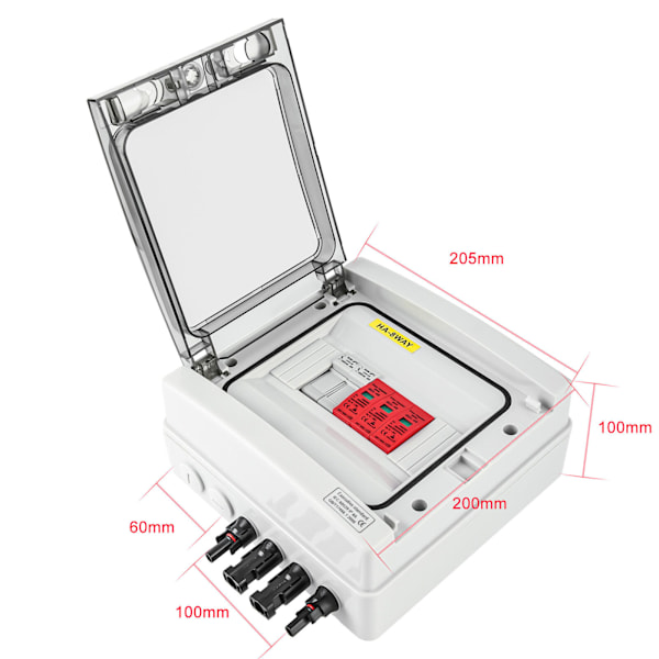 Metall Solar Combiner Box för On/Off Grid Solpanelsystem, Åskledare Säkerställer Säkerhet & Tillförlitlighet i Utomhusmiljöer, Märkström
