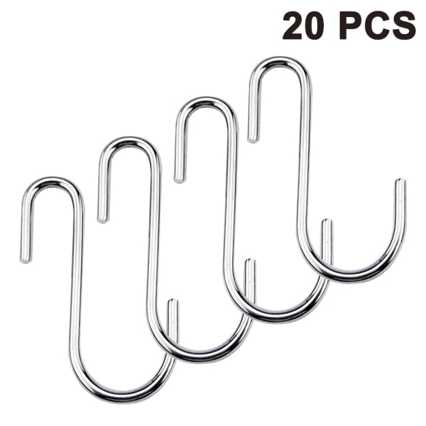 20 Pack Heavy Duty S-krokar Pan Pot Holder Rack Krokar Hängande