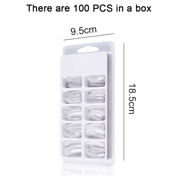 Spikerforlengelsesform Tips Clear Poly