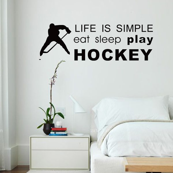 Spille Hockey Vægklistermærker Soveværelse Stue Baggrundsvæg D