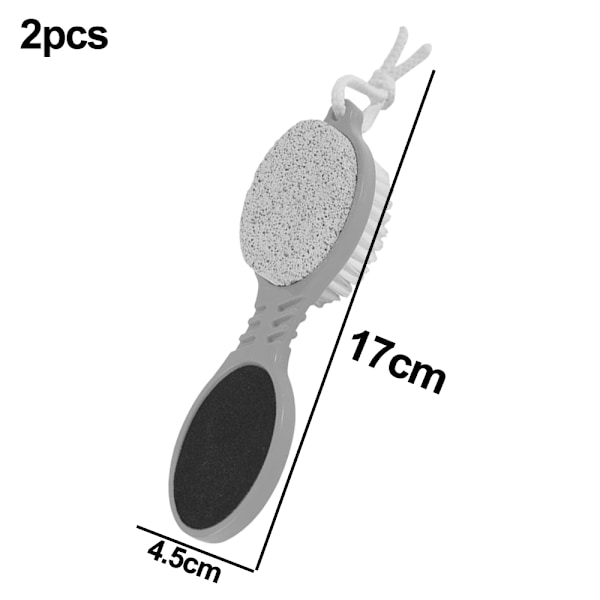 2 stk 4 i 1 Pedikyrverktøy Fot Scrubber Børste for Tørr og Våt Fotpleie Død Hudfjerner
