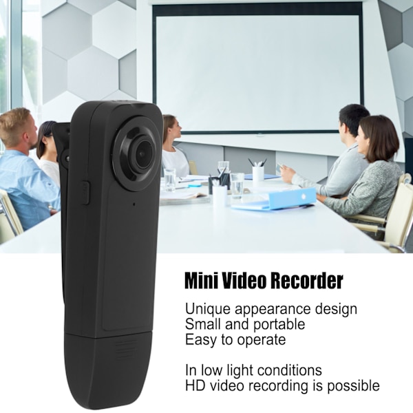 Mini Videooptager Bærbar 1080P En-Klick Optagelse Bærbar Bodykamera til Windows Me 2000 Xp 2003 Vista
