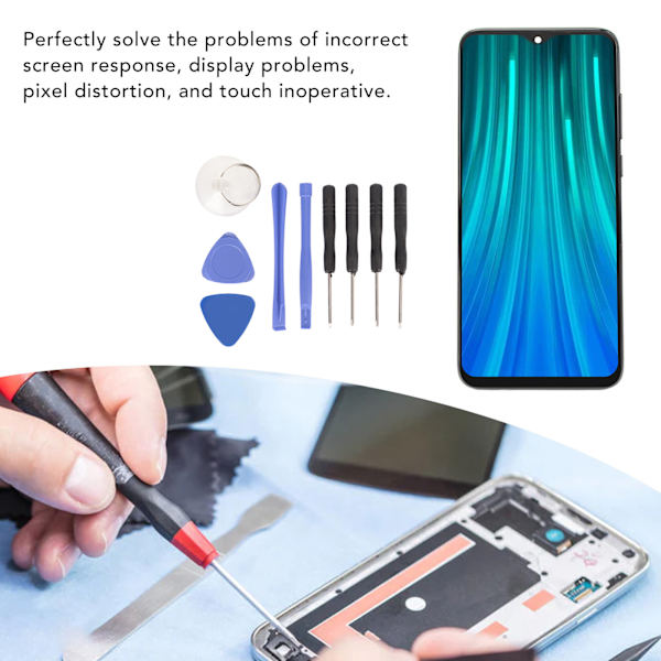 6,53 tums LCD-skärm LCD-skärm pekskärm ersättning för Xiaomi Redmi Note 8 Pro M1906G7I M1906G7G Elektrisk grå