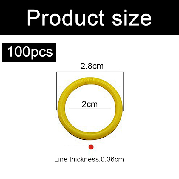 100 stk. Plastik Binder Ringe Plastik Løsblade Ringe Multi-Co