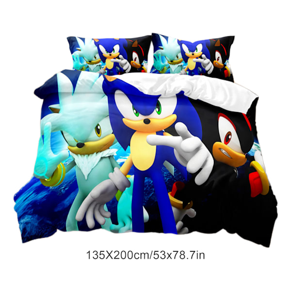 Mjukt Lyxigt Påslakan för Sonic Hedgehog-fans, Mikrofiber Barnsängkläder med Vändbart Täcke Enkel Dubbel, Maskintvättbart för Enkel Skötsel