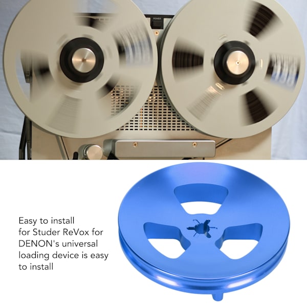 1 Par 1/4 Tums NAB-Nav Adapter i Aluminium Polerad Bas Spol till Spol Bandöppnare för Studer ReVox för DENON Blå