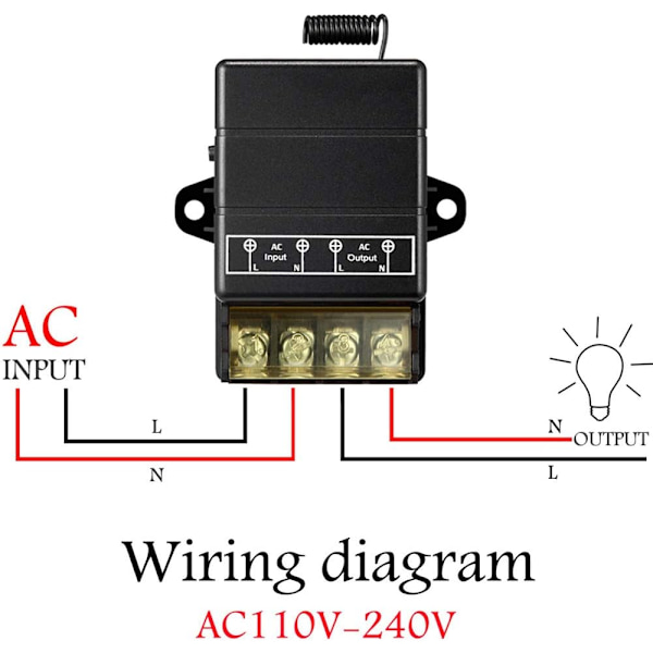 Trådlös reläbrytare, 328ft 220V/230V/240V/40A relä trådlös RF-brytare för hushållsapparater, pumpar, taklampor och utrustning (fjärr