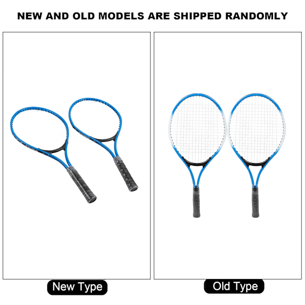 Järnlegering Barn Tennisracket Nybörjarträningsracket med Boll och Bärväska (Blå)