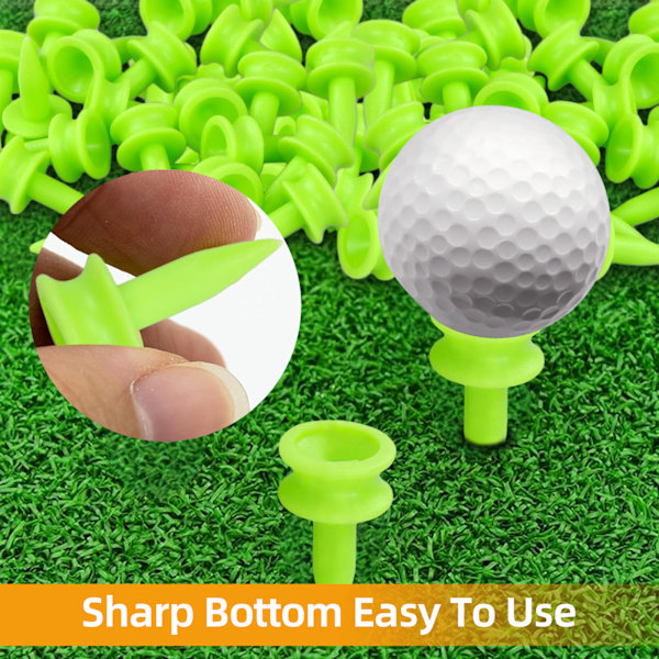 Professionell Golf Tee Set, Korta Golf Tees Plast Slott Tee För Konsekvent Höjd Och Enkel Upptäckt, Högkvalitativa Okrossbara Golf Övnings Tees I