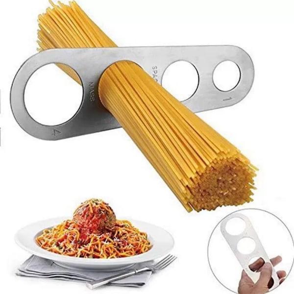 Sparar Tid och Pengar Pastamått, Rostfritt Stål Spaghettimått för Exakt Portionskontroll, Rostbeständigt, Inga Rörliga Delar, Kompakt Design