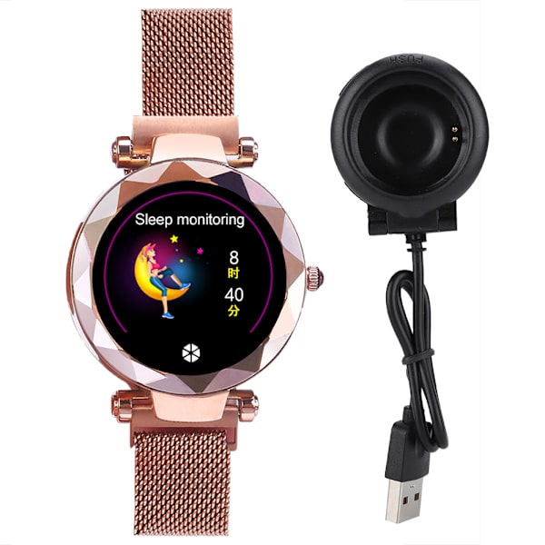 Vandtæt menstruationscyklus pulsmåler blodtryksmåler smartwatch armbåndsur (guld)