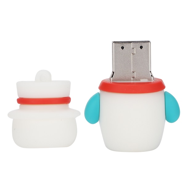 Minnessticka Hög Hastighet Plug and Play Tålig Härlig Snögubbe Form Smidig Portabel Flashdrive för Hemmakontor Resor 64GB