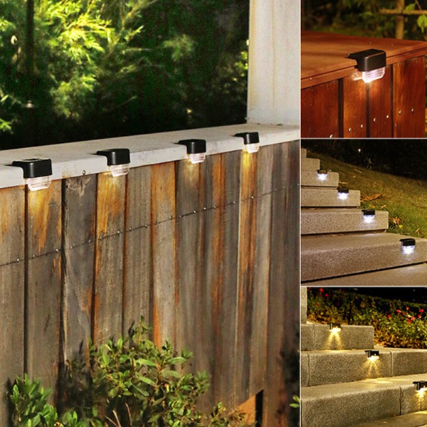 2 Pakke Udendørs Solcellelamper, 6 LED Solcelle Stier Lys Have