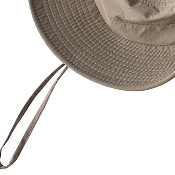 Cowboy Hat Åndbar Snørebånd Solskærm Solbeskyttelse Western Cowboy Hat til Udendørs Bjergbestigning Fiskeri Khaki M(56‑58cm)