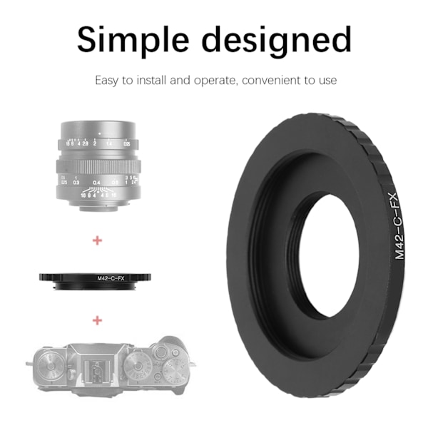 M42CFX-adapterring passar för M42/C-fästeobjektiv som installeras för FX-kamerahus