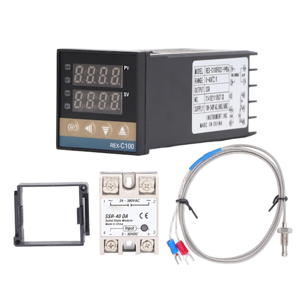 Digitaalinen PID-termostaattipaketti Vedenpitävä korkea tarkkuus Ammattimainen PID REX C100 Lämpötilansäädin Tilalle 100V‑240V 40A