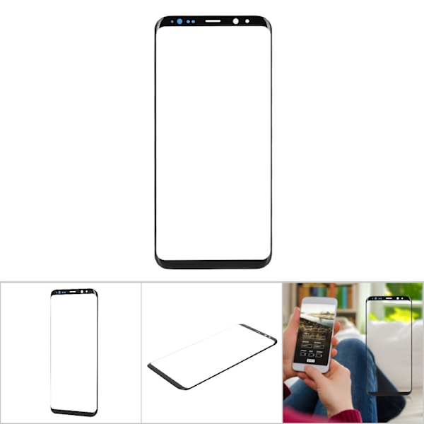 Kaareva karkaistu lasinen näytönsuoja kalvo kovuus lisävaruste Samsung S8+ G955 puhelimeen