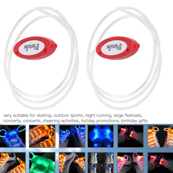 Udendørs Sports LED Skolisser Flash Skating Dance Laces Glow Farverige Lys Op SnørebåndRød