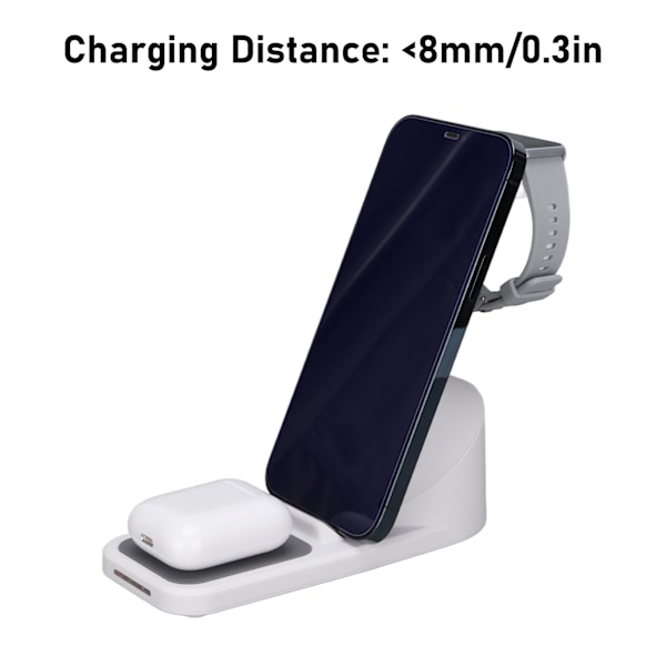 T8 Pro Trådlös Laddningsstativ Roterande Fällbar 3 i 1 Snabbladdningsstation för IPhone för Iwatch