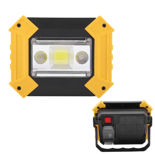 Arbeidslys USB-lading LED-advarselslampe firkantet COB med 2 stk røde LED-lys