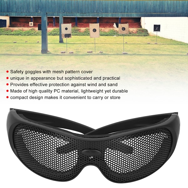 Safety Goggles Impact Resistant Iron Mesh Pattern UV400 for Military Fans CS Outdoor Game