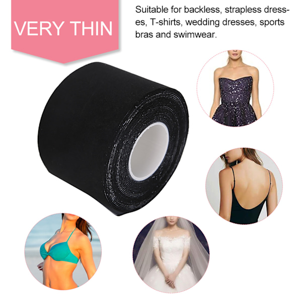 Brystløft Tape Push Up Tape Nippeldeksel Elastiske Klebende BH-er Forhindre HengingSvart