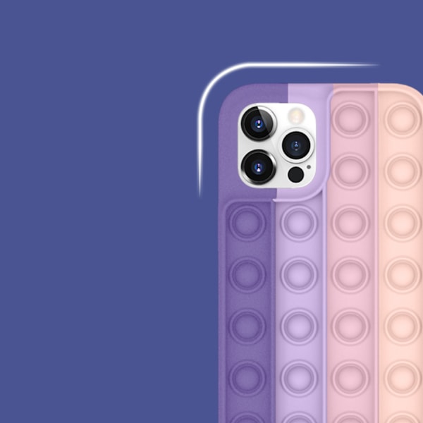 Bubble Sensorisk Fidget Leksak Mobilskal, 3D Mjuk Silikon Regnbågsfärg Simple Dimple Stress Relief Mobilskal för iPhone 11 till 12 Pro Max (Blandad Färg) for iPhone XR