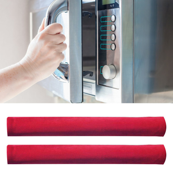 2 kpl Jääkaapin ovenkahvan suojukset Ihoystävällinen pehmeä universaali jääkaapin ovenkahvan suojus uunin mikroaaltouunin kahvan suojus punainen