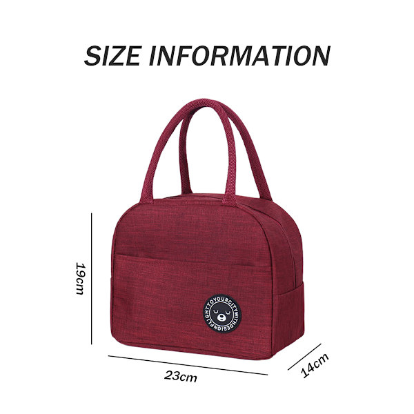 Lunch Bag Tote Bag Lunch Organizer Lunch Holder Isolerad Lunch Cooler Bag Vattentät Foder för Kvinnor/Män