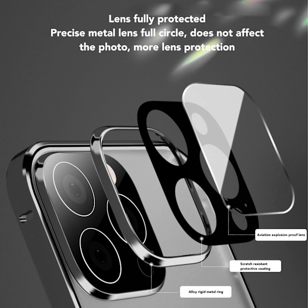 Fodral för iPhone 13 Metall Magnetisk Absorption Stöttålig Skyddande Telefonfodral med Kameralinsskydd Blå