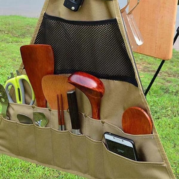 GETIT Förvaringsväska Grillbestick Förvaringsväskor. Picknick Grill Bbq-diskar Organizer Verktyg Khaki