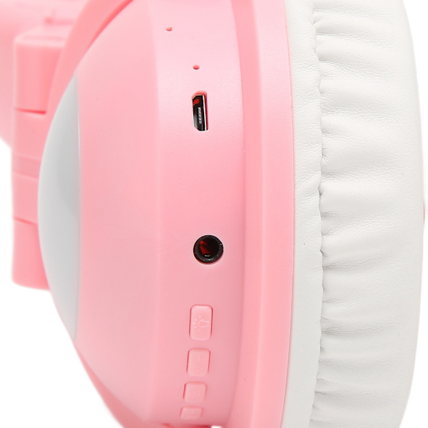 Katteøre Bluetooth-headset Stereo Sød Høj Følsomhed Indbygget Mikrofon Justerbar LED Børne-headset med 3,5 mm Kabel