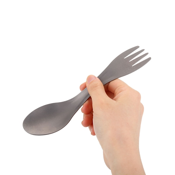 Konvertibel Multifunktionell Spork för Utomhusäventyr, Titanlegering Ultralätt Sandblästringsprocess Bekvämt Grepp Portabel Konvertibel