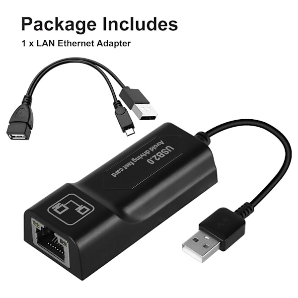 Til Amazon Fire Tv Eller Stick Gen 2 3 4 Lan Wifi Adapter Kabler