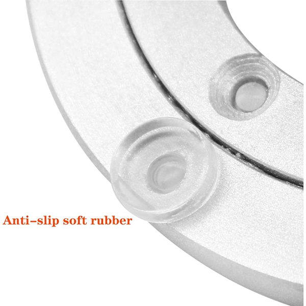 Lazy Susan med polerade kullager, kraftig aluminiumlegering erbjuder oöverträffad hållbarhet, halkfria gummifötter ger säker bas, dammtät