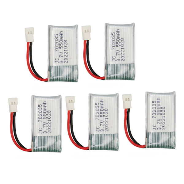 5 stk. 3,7V 550mAh fjernbetjening UAV-batteritilbehør til Hubsan X4 H107 H107L H107D MJXRC F47 DFD F180 RC-drone