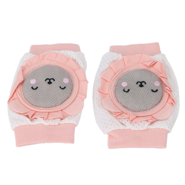 2 stk Baby Knee Pads God beskyttelse Pustende fortykket elastisk lukking Søt rosa katt Justerbar Baby Knee Pads