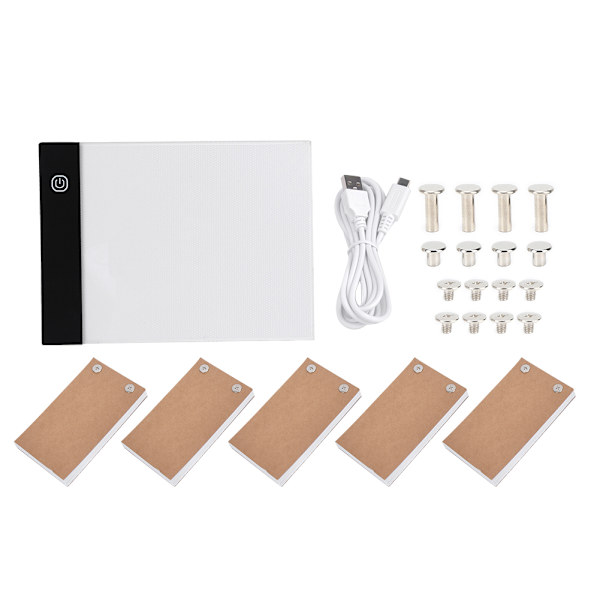 Håndtegning LED-tavle Ultra Tynn A6 Barn USB Flip Book Kit Sett Maleri Kunst Tilbehør(USB )