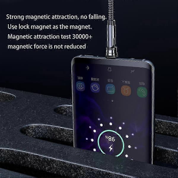 Magnetisk opladerkabel Type C opladerkabel Magnet opladerledning USB C opladerkabel